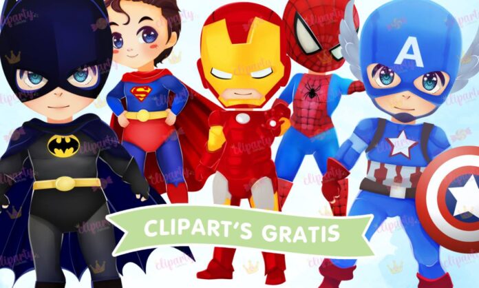 Cliparts, Infantil, ninos, superheroes, marvel