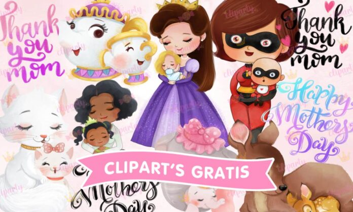 Cliparts, Mama, personajes, princesas, textos