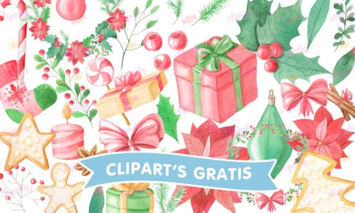 Cliparts, Navidad, regalos, dulces, frames, florales