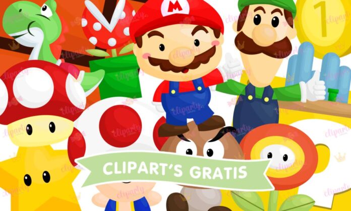 Cliparts, videojuegos, pasatiempo, personajes, ninos