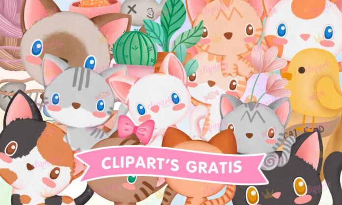 Cliparts, Animales, Gatitos, estambre, juguetes