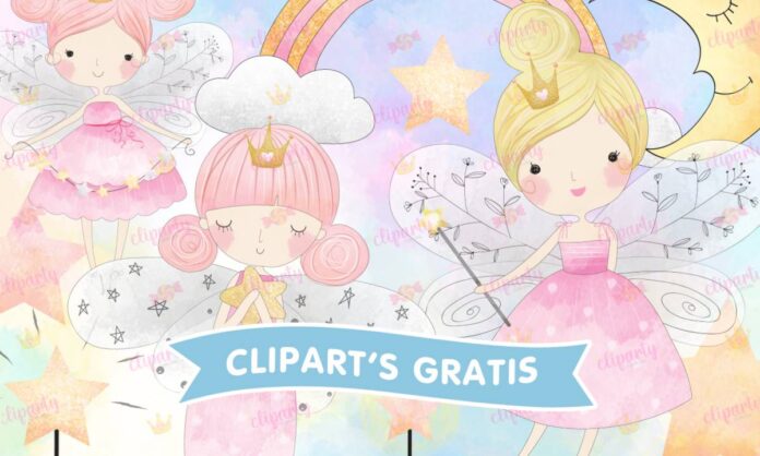 Cliparts, Seres fantasticos, hadas, ninas, estrellas