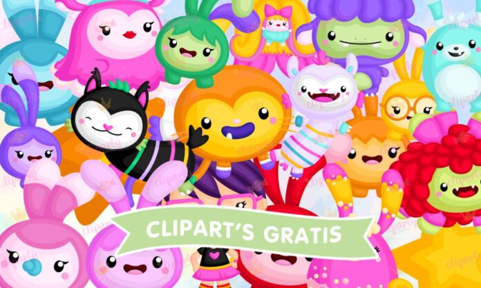 Cliparts, Seres Fantasticos, monstruos, ninas, amigos