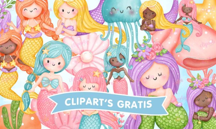 Cliparts, Seres Fantasticos, sirenas, infantil, ninas, mar