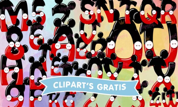 Cliparts, Abecedario y numeros, mickey mouse, ninos