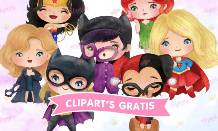 Cliparts, Infantil, Ninas, Heroinas, comic