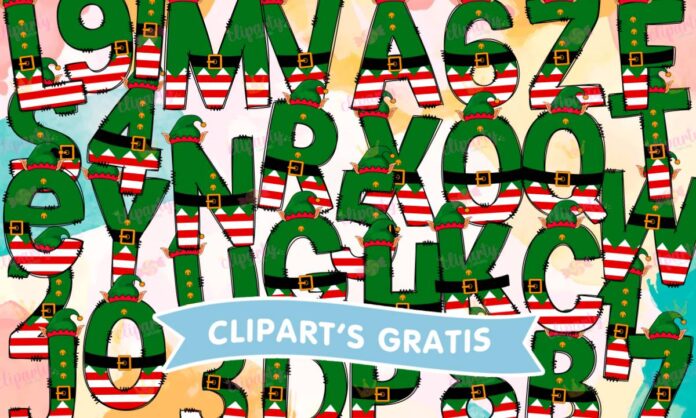 Cliparts, Abecedario y numeros, navidad, elfos