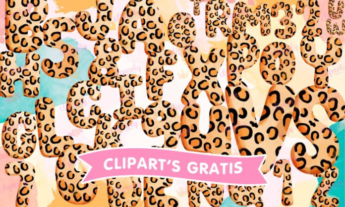 Cliparts, Abecedario y numeros, leopardo, animales