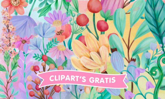 31 Cliparts, Florales, margaritas, hojas, botones, coloridas