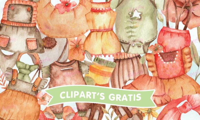 Cliparts, Bebés, zapatitos, ropita, floral, papeles