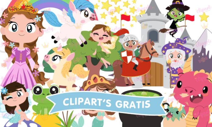 Cliparts, Infantil, ninas, cuentos, fantasia