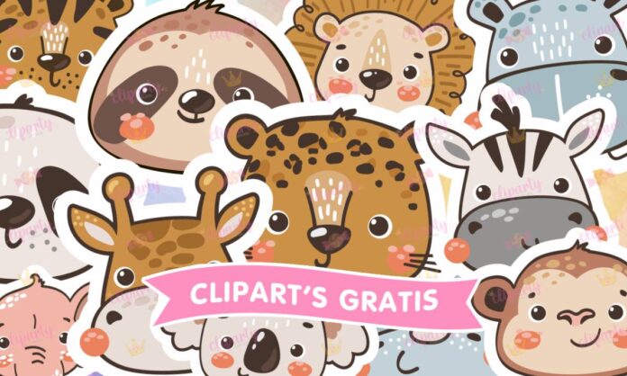 Cliparts, Animales, bosque, leon, elefante, cute