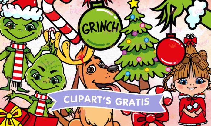 Cliparts, Navidad, pelicula, grinch, personaje, objetos