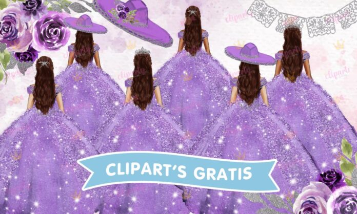 Cliparts, XV Anos, chicas, flores, sombrero, glitter