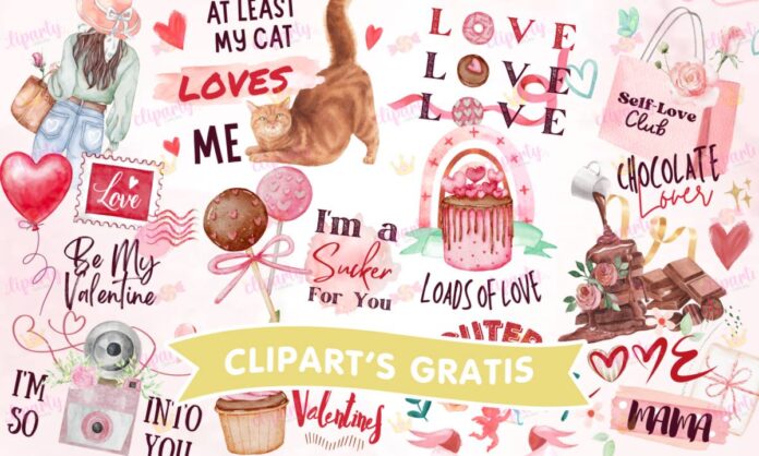 Cliparts, Amor y Amistad, chica, chocolates, frases, watercolor