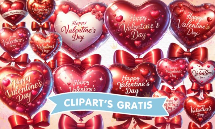 Cliparts, Amor y Amistad, globos, moños, regalo