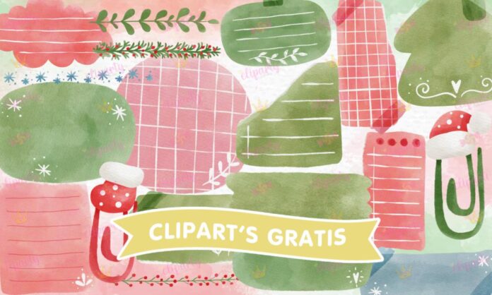 Cliparts, Navidad, notas, papeleria, watercolor