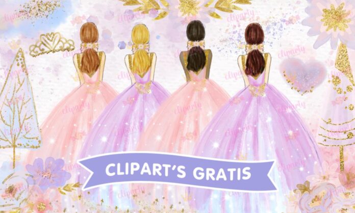 Cliparts, XV Anos, chicas, flores, corona, corazon, glitter