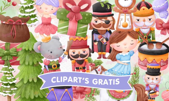 Cliparts, Navidad, casca nueces, cuento, bailarinas, caballito