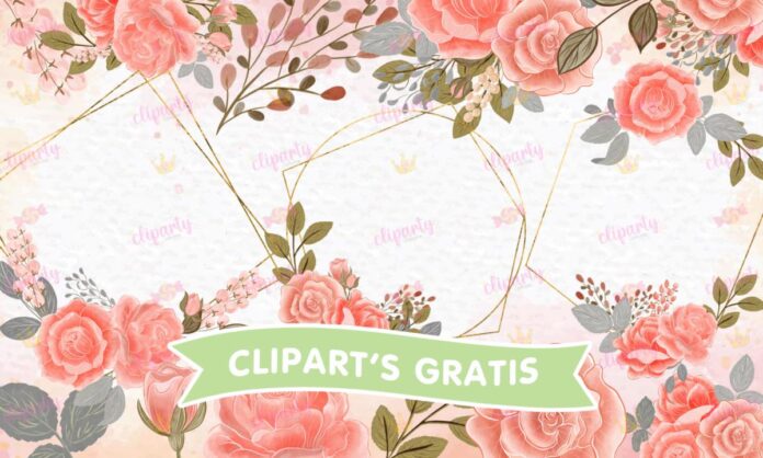 Cliparts, Florales, rosas naranjas, frames, watercolor