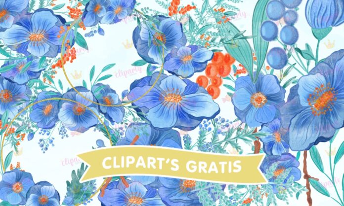 Cliparts, Florales, ramos, frames, watercolor