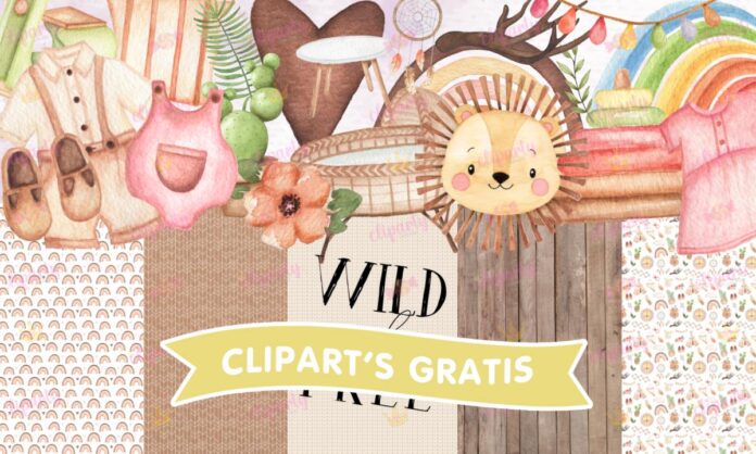 Cliparts, Baby Shower, ropa, juguetes, papeles, watercolor