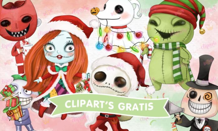 Cliparts, Navidad, peliculas, personajes, terror