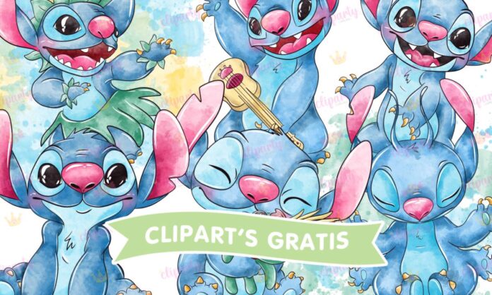 Cliparts, Peliculas, stitch, extraterreste, amigos, watercolor