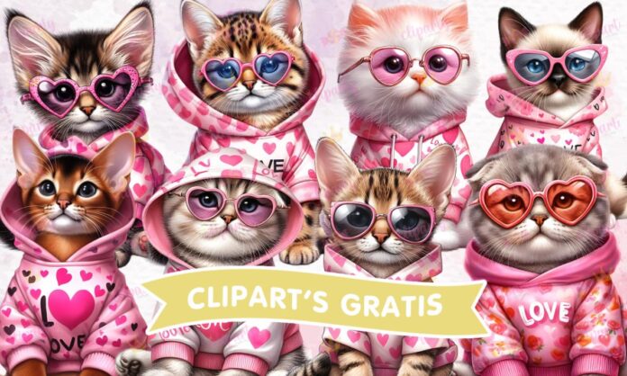 Cliparts, Amor y Amistad, Mascotas, gatitos