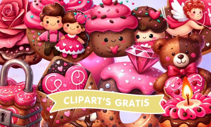 Cliparts, Amor y Amistad, postres, galletas