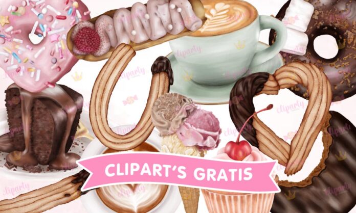 Cliparts, Amor y Amor, comida, pastel, donas, helado