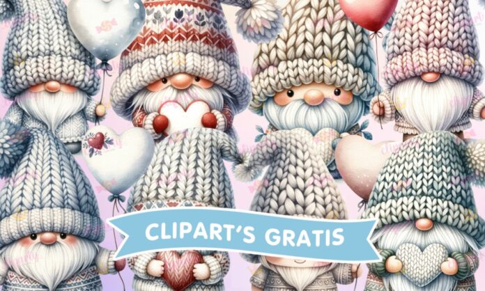 Cliparts, Amor y Amistad, Gnomos, globos