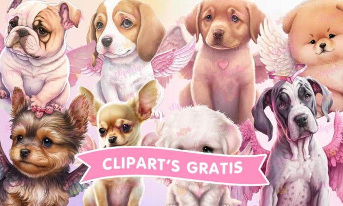 Cliparts, Amor y Amistad, perros, angeles, cupido