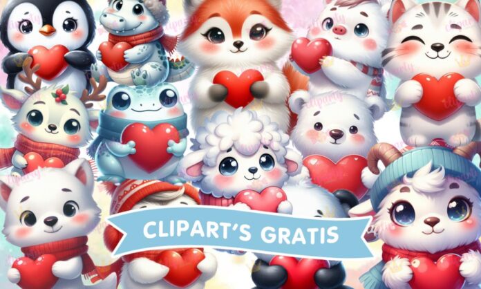 Cliparts, Amor y Amistad, Animales, corazon