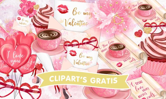 Cliparts, Amor y Amistad, chica, pastel, cafe, cartas, libros