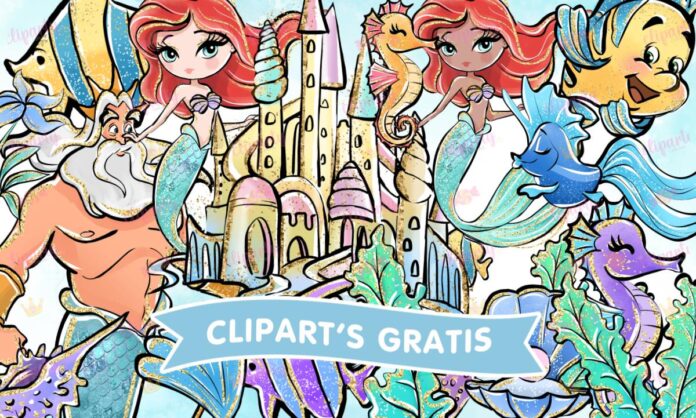 Cliparts, Peliculas, Ariel, sirenita, ninas, glitter