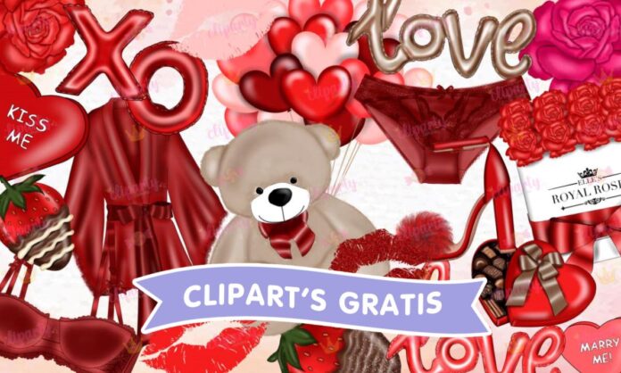 Cliparts, Amor y Amistad, corazones, ropa, oso