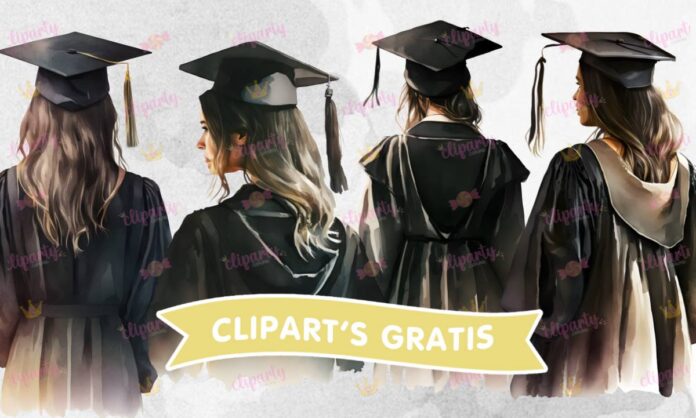 Cliparts, Escolar, Graduacion, chicas, watercolor