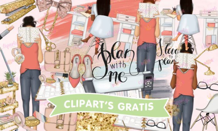 Cliparts, Profesiones, chicas, crafters, glitter, brushes