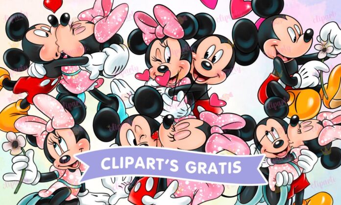 Cliparts, Amor y Amistad, personajes, mickey and minnie