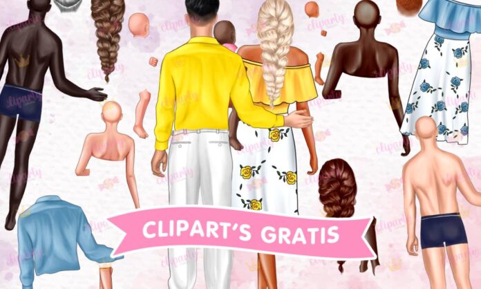 Cliparts, Mama, papa, cabello, cuerpo, ropa