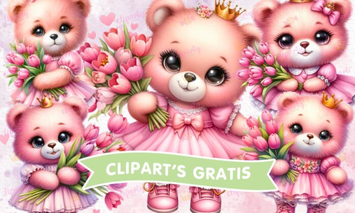 Cliparts, Amor y Amistad, ositas, floral, princesas