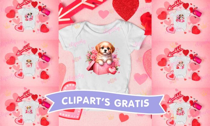 Cliparts, Amor y Amistad, perritos, regalos, corazones