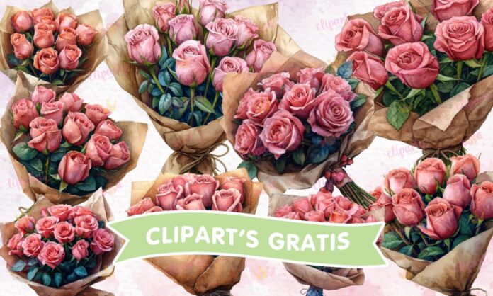 Cliparts, Floral, rosas, ramos, amor y amistad