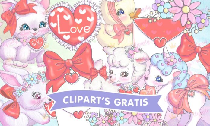 Cliparts, Animales, Amor y Amistad, corazones, cartas