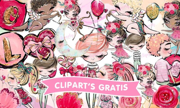 Cliparts, Amor y Amistad, pareja, floral, glitter