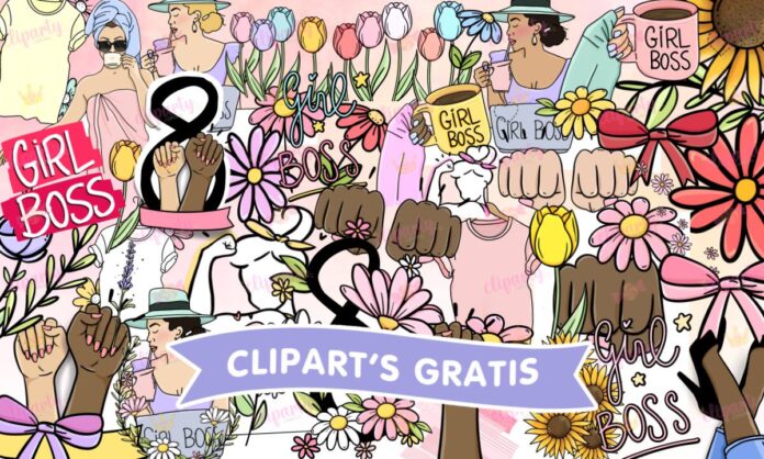 Cliparts, Dia de la Mujer, trabajadora, frases, floral