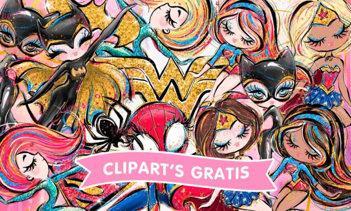 Cliparts, Ninas, Superheroinas, peliculas, logos, glitter