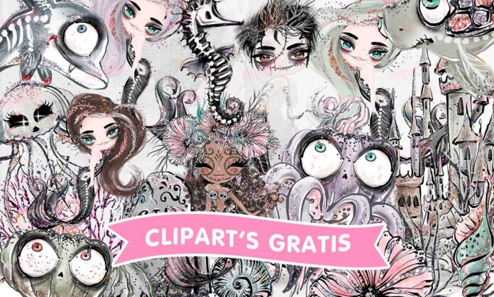 Cliparts, Seres Fantasticos, Sirenas, Halloween, glitter