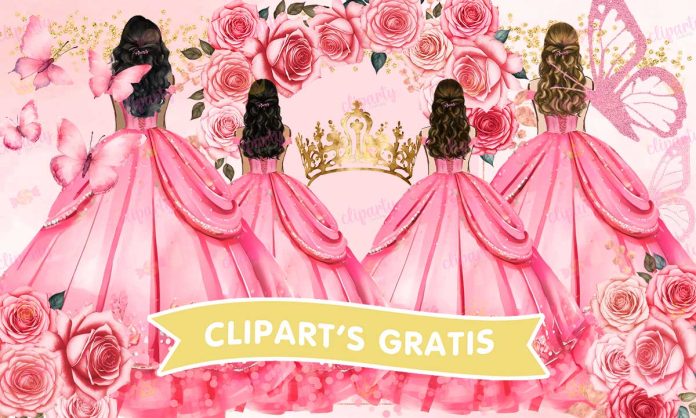 Cliparts, XV Anos, Chicas, floral, watercolor